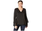 Calvin Klein Flutter Sleeve Top (black) Women's Clothing