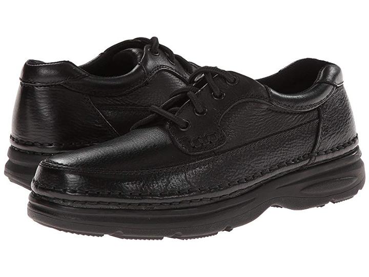 Nunn Bush Cameron Comfort Walking Oxford (black Tumbled Leather) Men's Lace Up Moc Toe Shoes