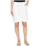 Mod-o-doc Cotton Modal Spandex French Terry Crossover Hem Pull-on Skirt (white) Women's Skirt