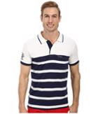 U.s. Polo Assn. Slim Fit Color Block Jersey Polo (white) Men's Short Sleeve Pullover