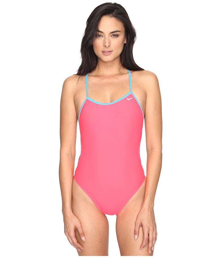Nike Solids Crossback Cut Out Tank Top (racer Pink) Women's Swimwear
