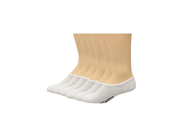 Converse 6-pack Made For Chucks Flat Knit Basic (white) Men's No Show Socks Shoes