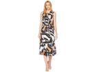 Kenneth Cole New York Triple Tie Column Dress (embroidered Shapes/black) Women's Dress