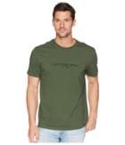 Calvin Klein Jeans Old School Logo Crew Neck Tee (greener Pasture) Men's T Shirt
