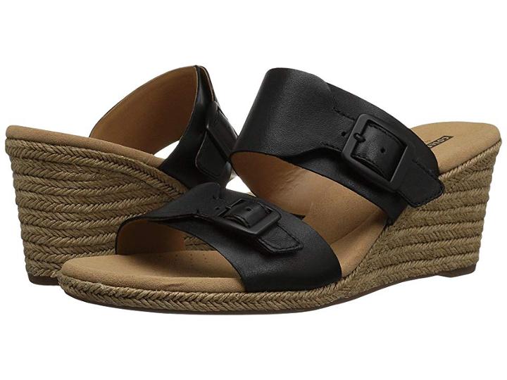 Clarks Lafley Devin (black Leather) Women's Wedge Shoes