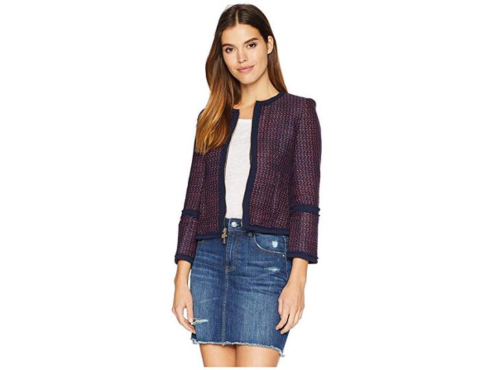 Juicy Couture Hard Woven Elodie Tweed Jacket (regal Elodie Tweed) Women's Coat