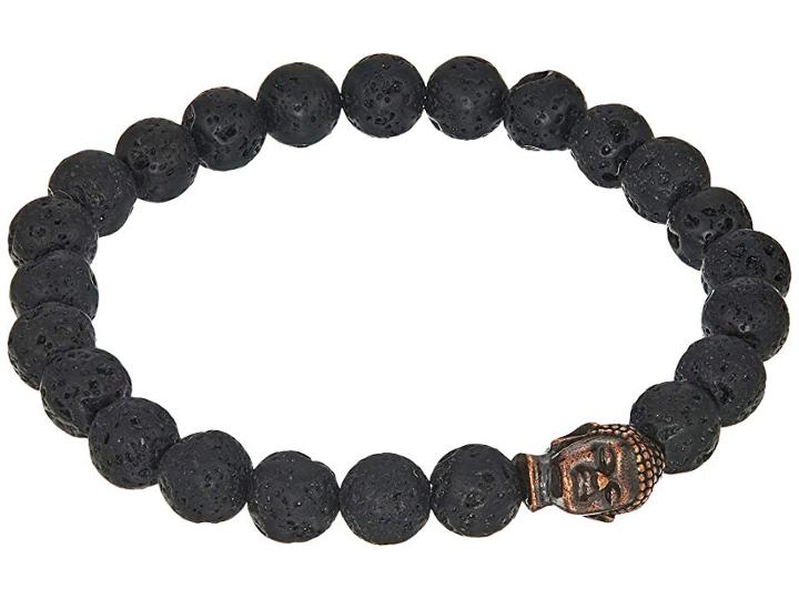 Dee Berkley Buddha Bracelet With Lava Stone (black) Bracelet