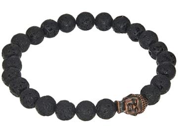 Dee Berkley Buddha Bracelet With Lava Stone (black) Bracelet