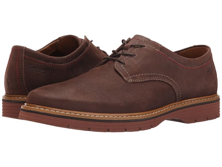 Clarks Newkirk Plain (dark Brown Nubuck) Men's  Shoes
