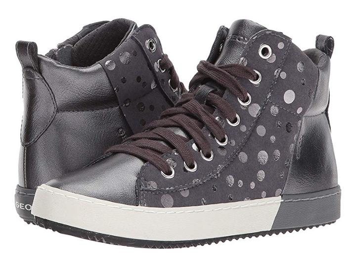 Geox Kids Jr Kalispera Girl 3 (little Kid/big Kid) (dark Grey) Girl's Shoes
