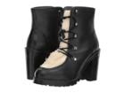 Seychelles Theater (black Leather/shearling) Women's Lace-up Boots