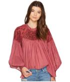 Free People Have It My Way Embroidered Top (mulberry) Women's Clothing