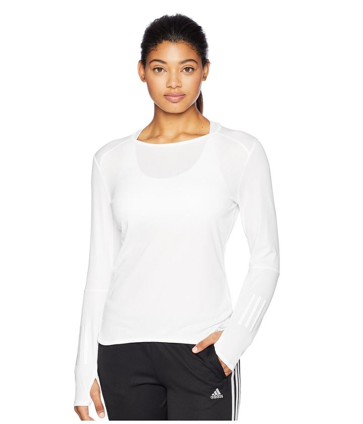 Adidas Response Long Sleeve Tee (white) Women's T Shirt