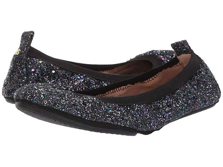 Yosi Samra Samara (black Rainbow Glitter) Women's Flat Shoes