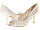 Kate Spade New York Susana (white Glitter Grid Fabric/ivory Satin) High Heels