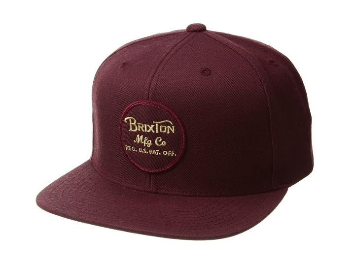 Brixton Wheeler Snapback (maroon) Caps