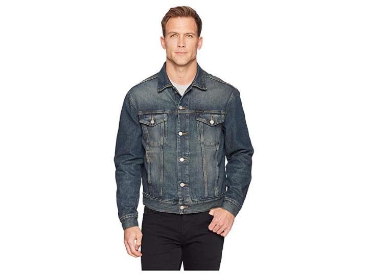 Calvin Klein Jeans Classic Trucker Jacket (amelia Dark Blue) Men's Coat