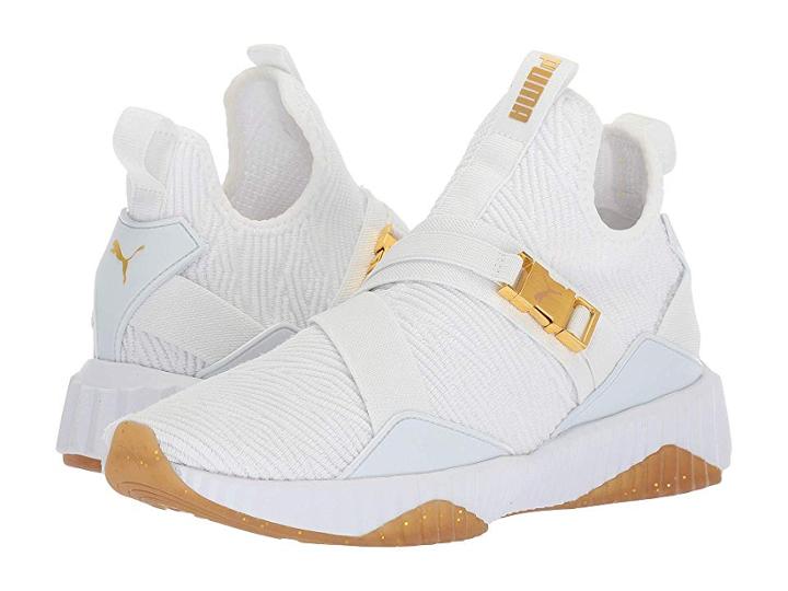 Puma Defy Mid Varsity (puma White/metallic Gold) Women's Shoes