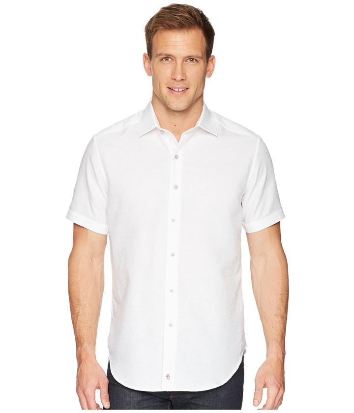 Robert Graham Cyprus Short Sleeve Woven Shirt (white) Men's Clothing