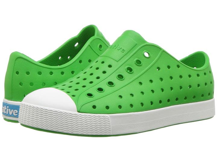 Native Kids Shoes Jefferson (little Kid/big Kid) (grasshopper Green/shell White) Kid's Shoes
