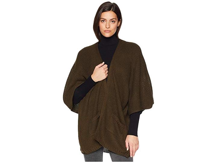 Collection Xiix Pocket Knit Kimono (olive) Women's Clothing