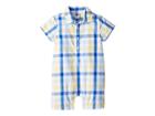Janie And Jack Plaid Woven One-piece (infant) (yellow Plaid) Boy's Jumpsuit & Rompers One Piece