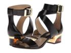 Michael Kors Collection Tulia (black Smooth Calf/tortoise) Women's 1-2 Inch Heel Shoes