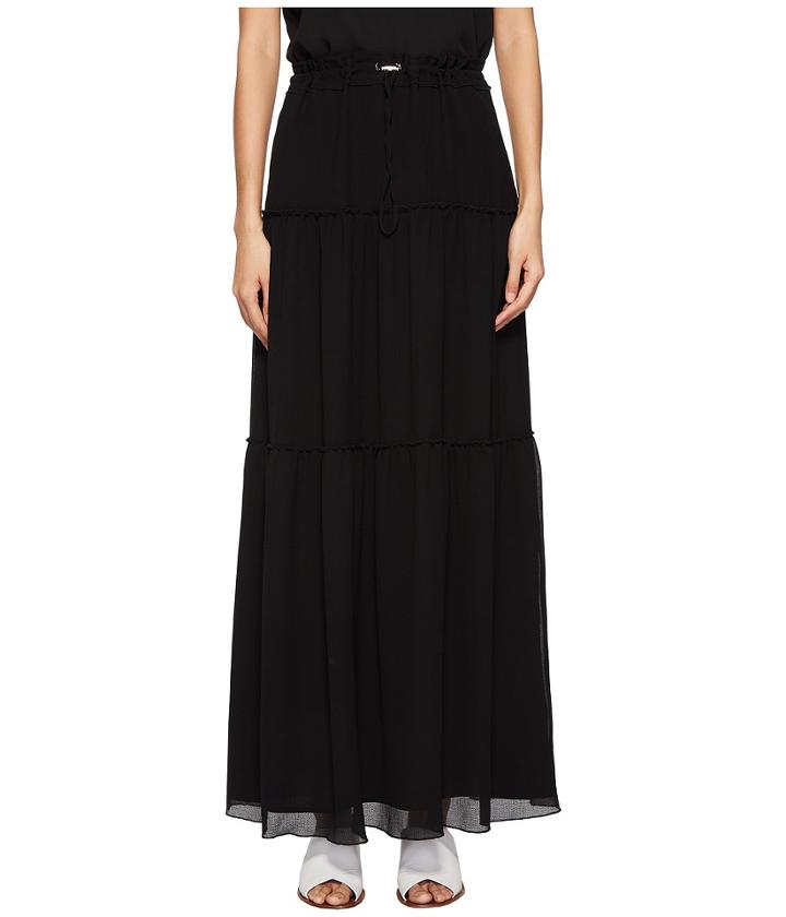 Versace Jeans Layered Long Skirt (nero) Women's Skirt