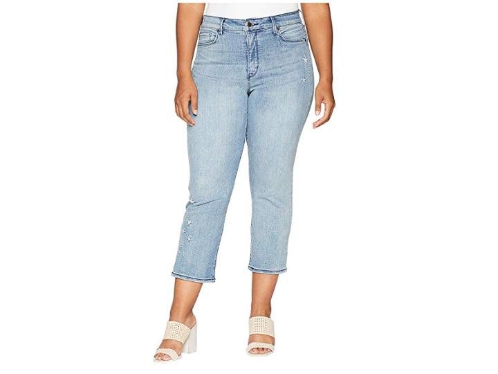 Nydj Plus Size Plus Size Marilyn Straight Ankle Seastar Embroidery In Point Dume (point Dume) Women's Jeans