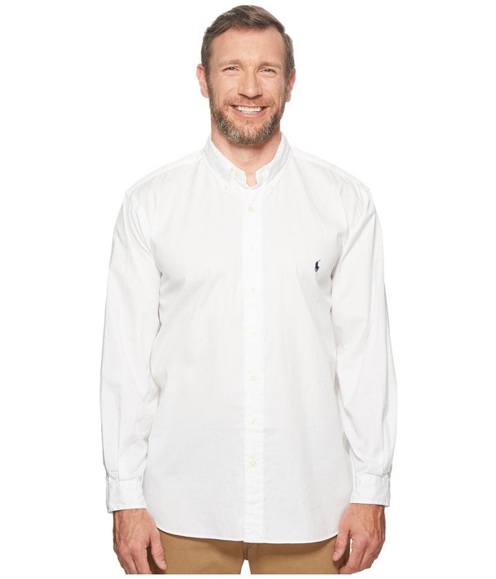 Polo Ralph Lauren Big Tall Gd Chino Long Sleeve Sport Shirt (white) Men's Clothing