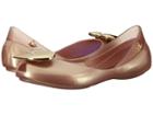 + Melissa Luxury Shoes Anglomania + Melissa Queen (little Kid/big Kid) (rose Gold) Women's Flat Shoes