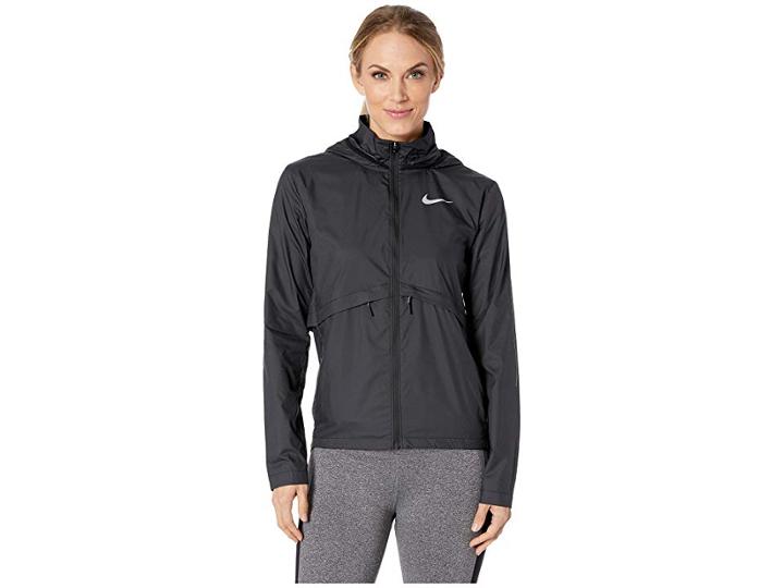 Nike Essential Hooded Jacket (black/reflective Silver) Women's Clothing