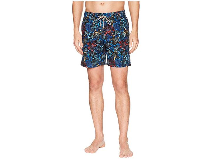 Bugatchi Floral Swim Trunk (midnight) Men's Swimwear