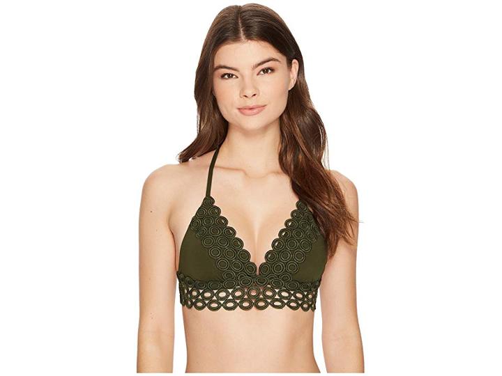 Becca By Rebecca Virtue Siren Halter Top (bay Leaf) Women's Swimwear