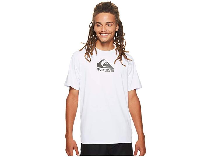 Quiksilver Solid Streak Short Sleeve Rashguard (white) Men's Swimwear