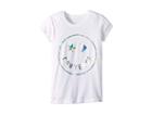 Converse Kids Classic Smiley Face Tee (big Kids) (white) Girl's T Shirt
