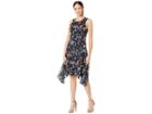 Tommy Hilfiger Garden Chiffon High-low Dress (sky Captian/grenadine) Women's Dress