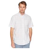 Chaps Short Sleeve Cotton Woven Shirt (white Multi) Men's Clothing