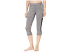 Champion Gym Issue Capris W/ Side Pocket (granite Heather/black) Women's Casual Pants