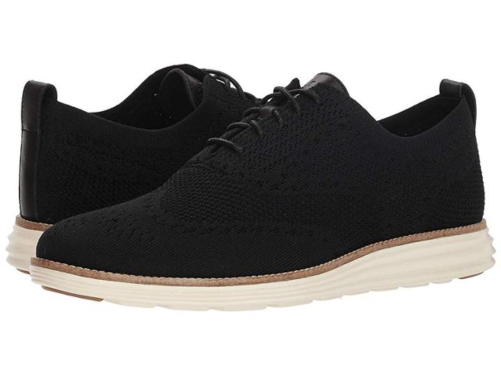 Cole Haan Original Grand Stitchlite Wingtip Oxford (black/ivory) Men's Lace Up Casual Shoes