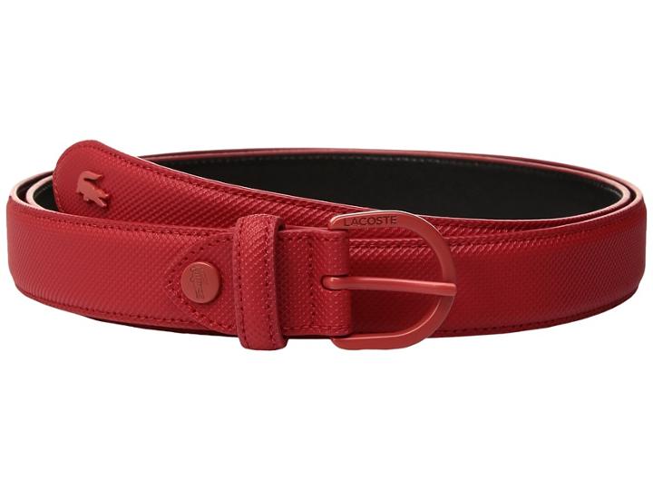 Lacoste 25 Curved Stitched In Box (high Risk Red) Women's Belts