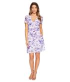 Michael Michael Kors Spring Floral V Dress (amethyst/light Quartz Multi) Women's Dress