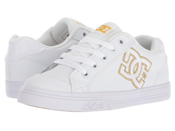 Dc Kids Chelsea Se (little Kid/big Kid) (white/gold) Girls Shoes
