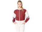 Juicy Couture Nylon Color Block Hoodie (bleached Bone Claret) Women's Clothing