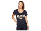 Champion College Michigan Wolverines University V-neck Tee (navy 2) Women's T Shirt