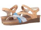 Naot Sophia (gold Cork Leather/ice Blue Leather/vintage Blue Leather) Women's Sandals