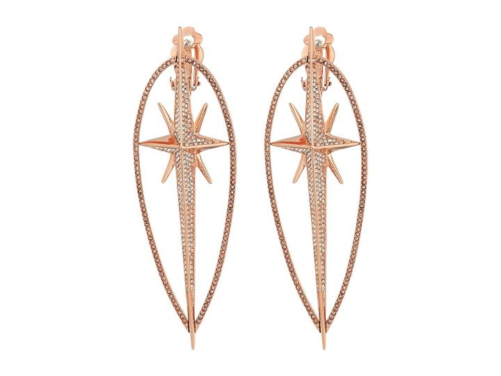 Michael Kors Starburst Pave Statement Earrings (rose Gold) Earring