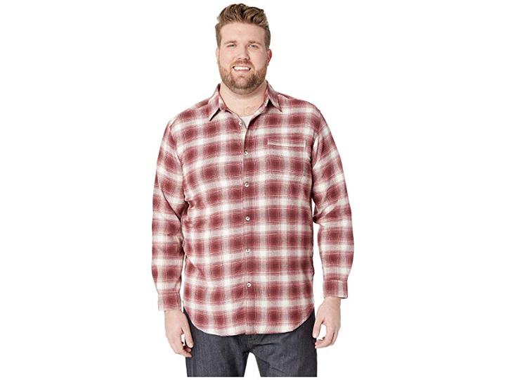 Columbia Big Tall Boulder Ridge Long Sleeve Flannel (stone Pop Plaid) Men's Long Sleeve Button Up
