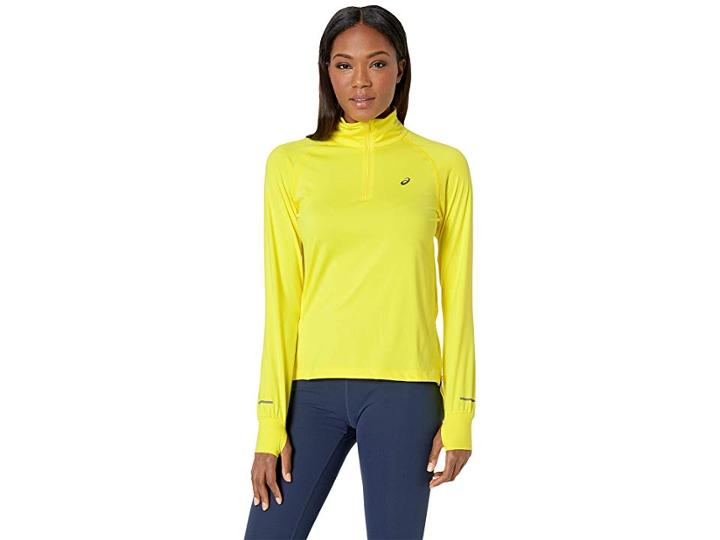 Asics Thermopolis(r) Long Sleeve 1/2 Zip (lemon Spark) Women's Sweatshirt