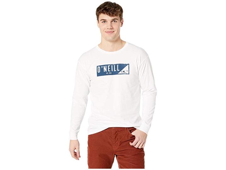 O'neill Wedge Long Sleeve Screen Tee (white) Men's T Shirt